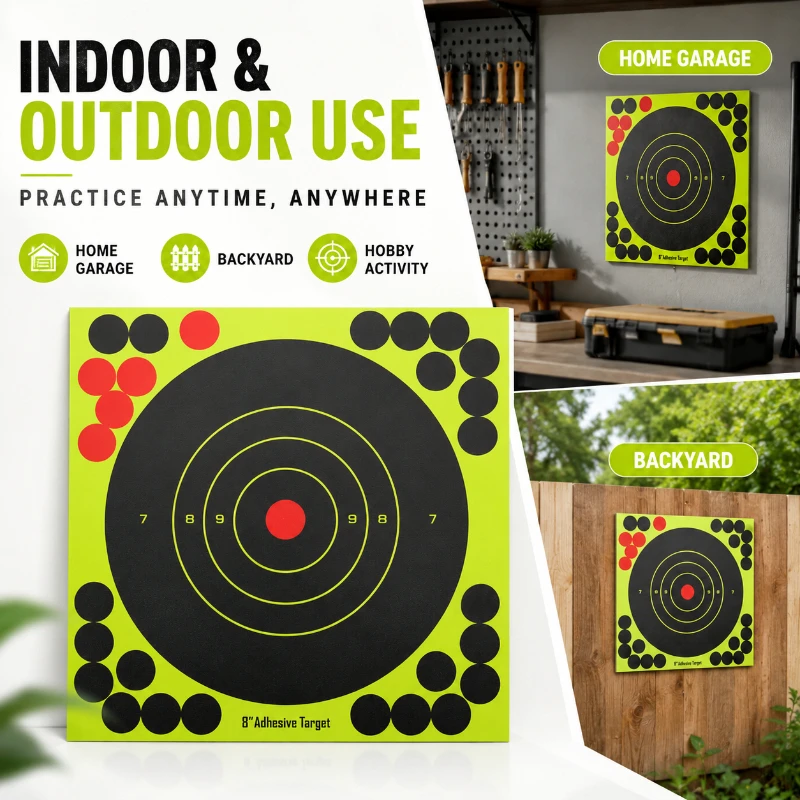 Practice Target Board - กระดาษเป้าหมายสำหรับฝึกทำเครื่องหมายแบบหนา พร้อมวงแหวนวัดคะแนนแบบใส ติดด้วยกาวในตัว สำหรับใช้ในงานอดิเรก