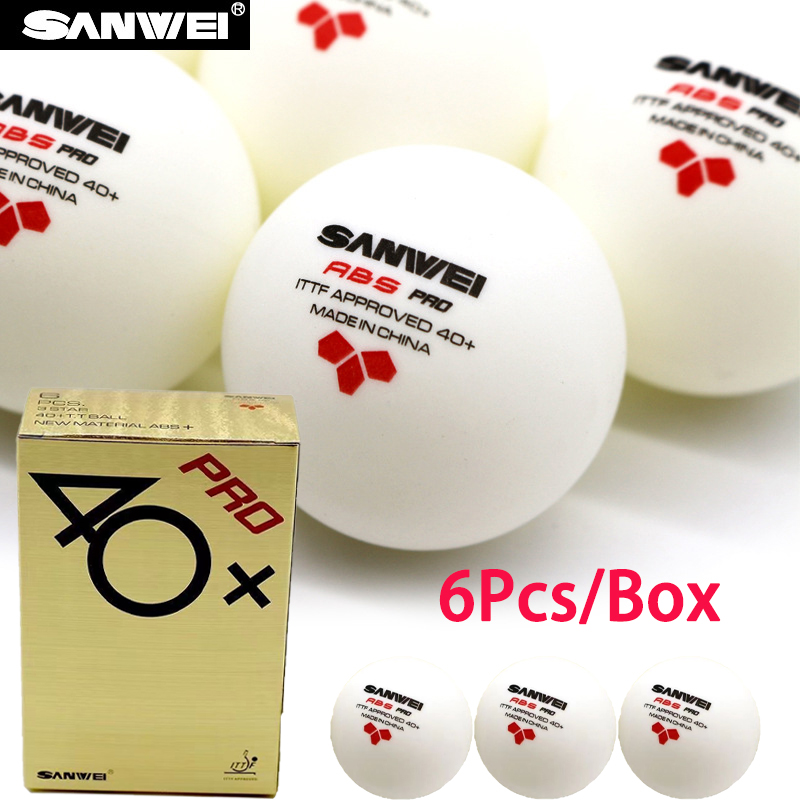Table Tennis Tournament - Sanwei ABS Pro ลูก3ดาว40 + ลูกลายกีฬาปิงปอง6ชิ้น/กล่องวัสดุใหม่ที่ได้รับการรับรองจากการฝึกการแข่งขัน