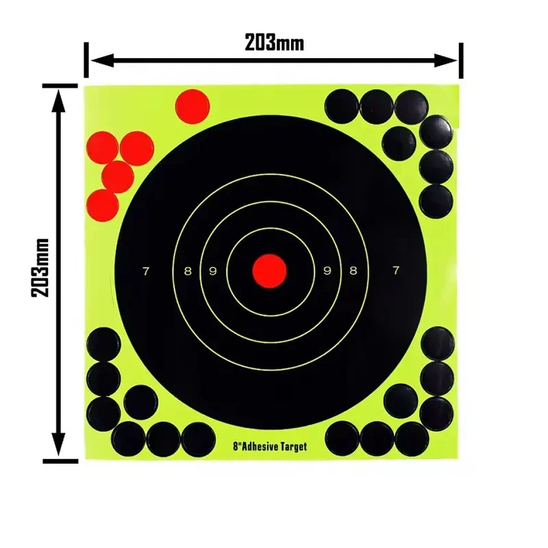 Practice Target Board - 2W-100PCS สติกเกอร์เป้าหมายแบบกระจายขนาด 8 นิ้ว มองเห็นได้ชัดเจน พร้อมกาวปฏิกิริยา