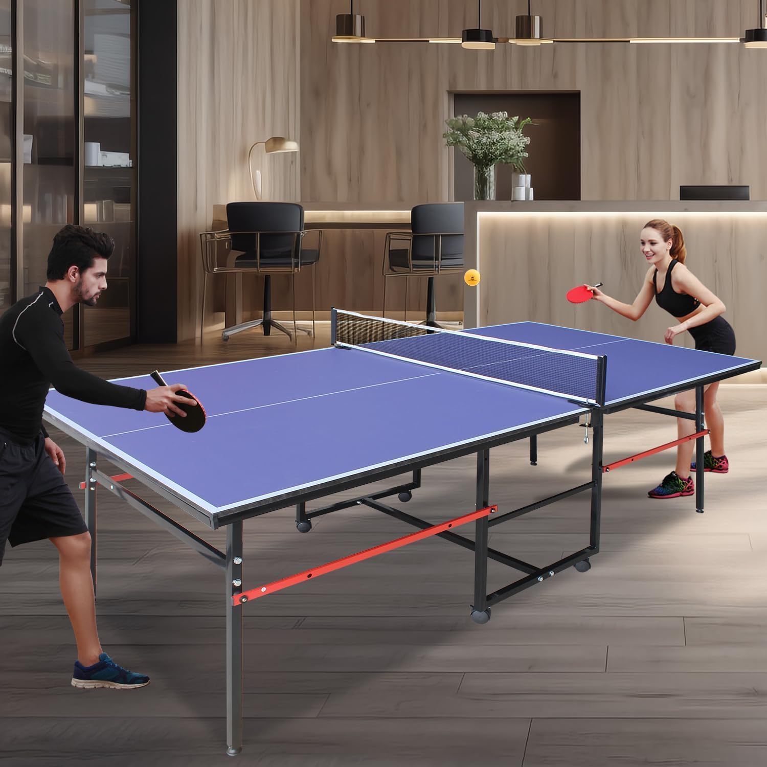 โต๊ะปิงปองแบบพกพาขนาด 8 ฟุต สำ - Table Tennis Tournament บทวิจารณ์และราคา